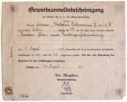 Gewerbeanmeldebescheinigung der Firma "Wilhelm Bohlmann GmbH" aus dem Jahr 1921