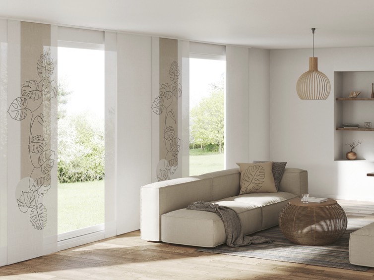 Flächenvorhang für große Fensterfront