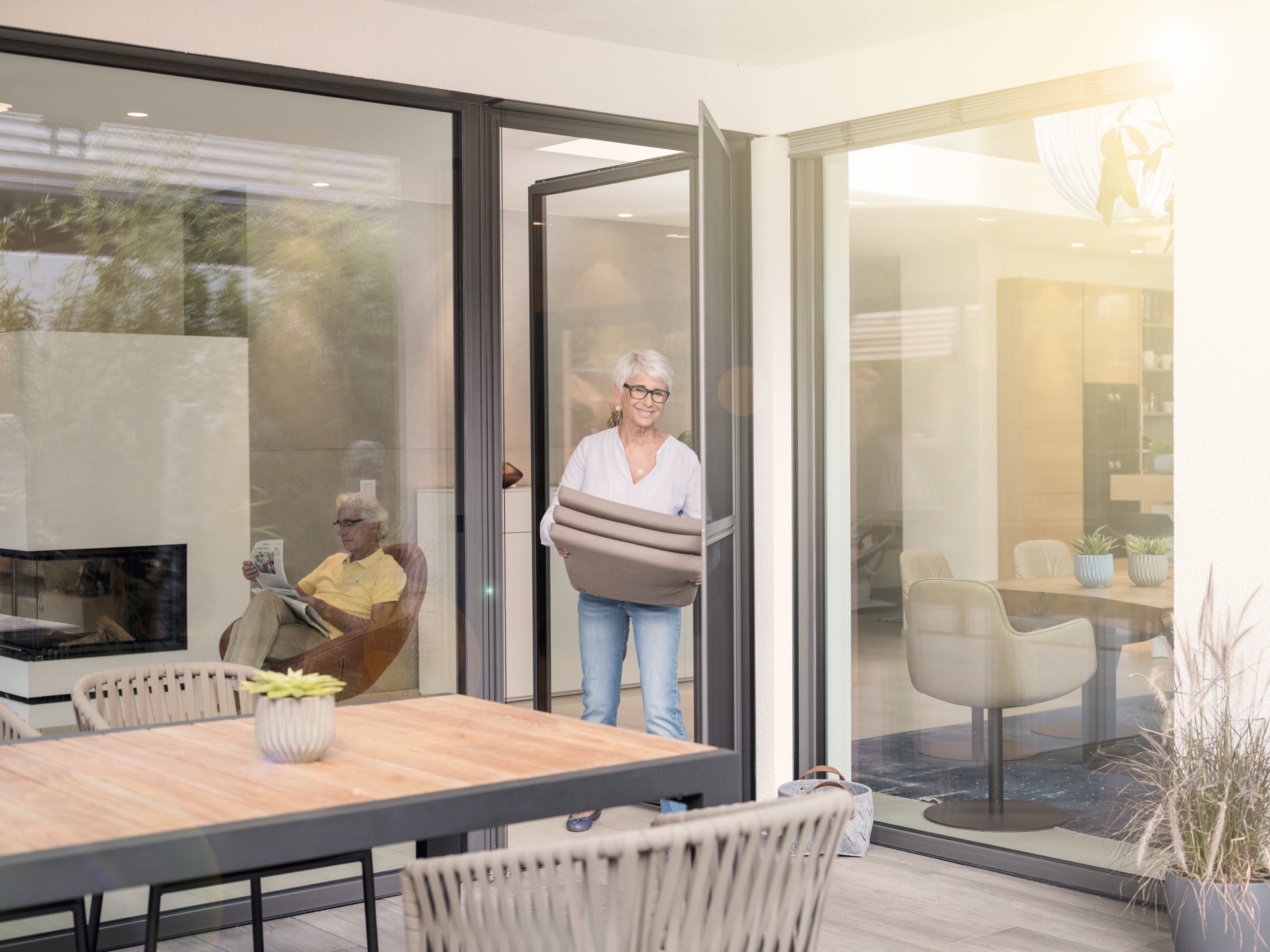 Insektenschutzmaßrahmen an Terrassentür