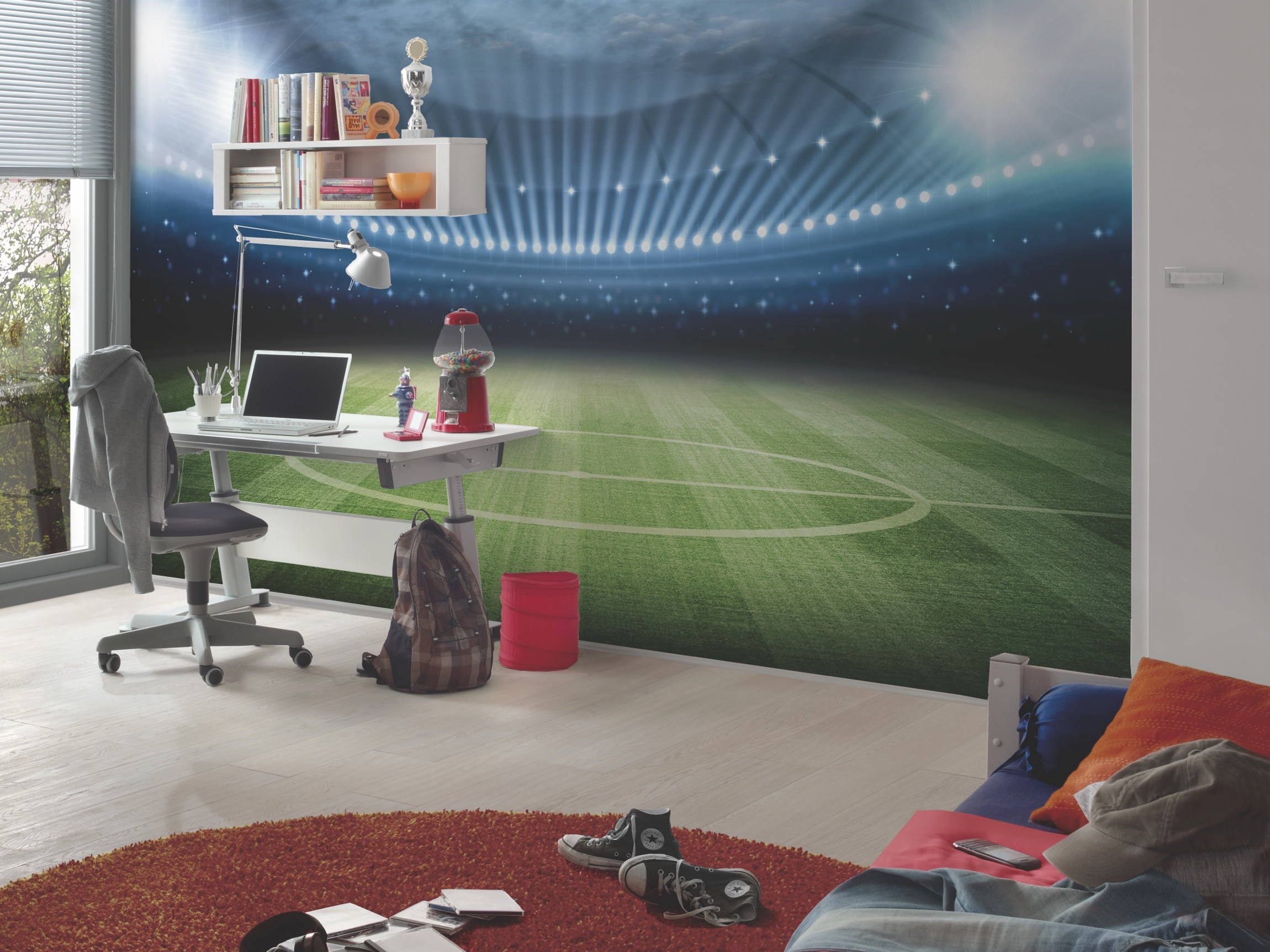 Kindertapete mit fussballstadion