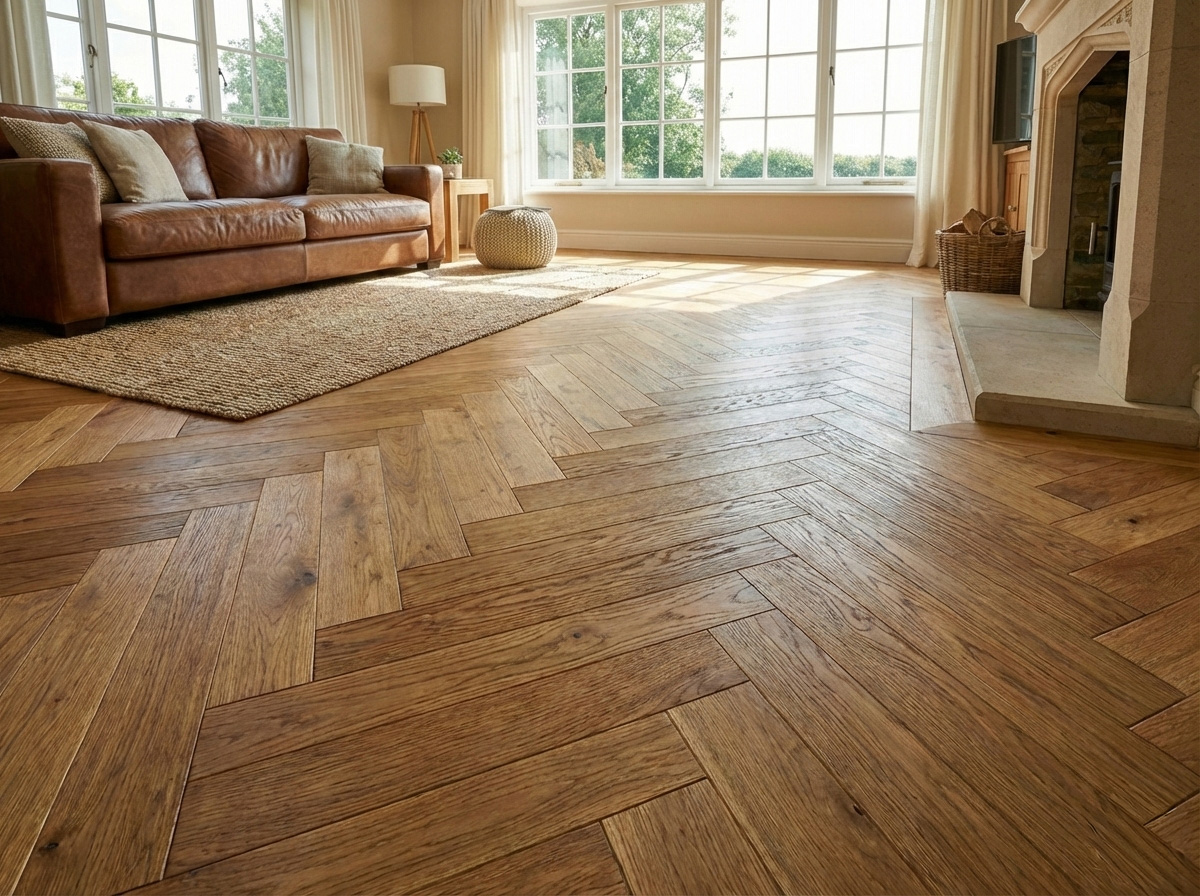Massivholzparkett mit natürlicher Maserung