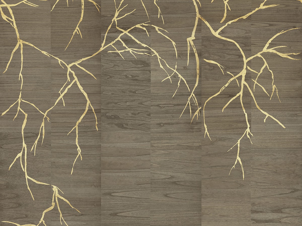 Metallic-Tapete mit Aluminium-Finish