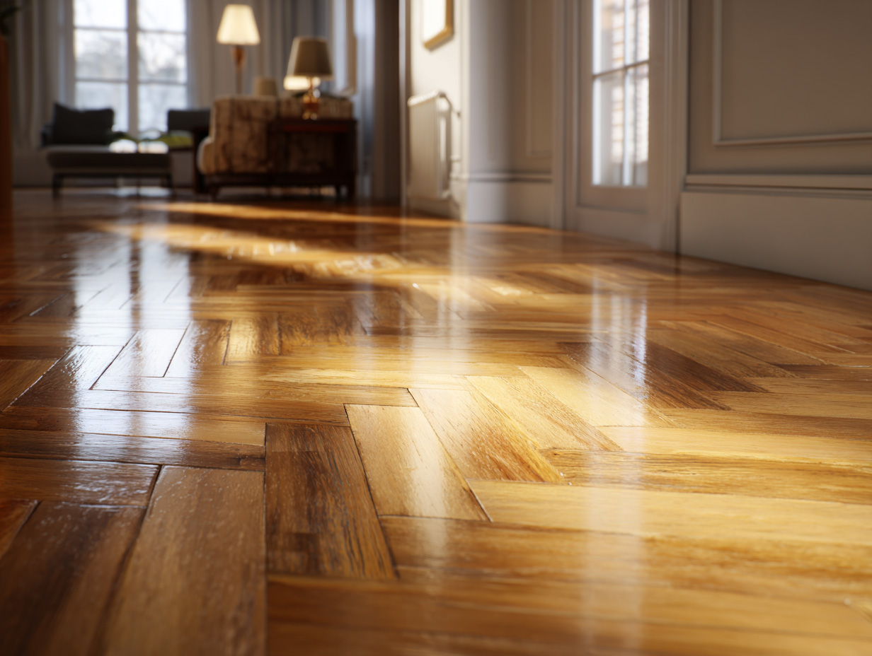 Beispiel Fischgrätparkett in hochwertiger Verarbeitung